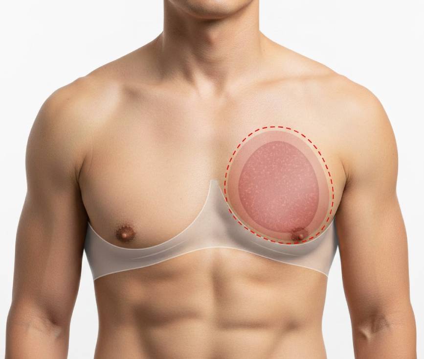 Cases With Both Breast Tissue Enlargement and Skin Sagging