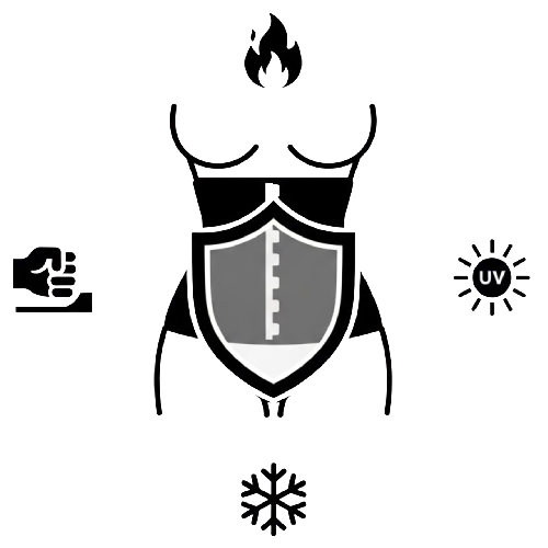 Protect the abdominal area from impact, heat, cold, and sun