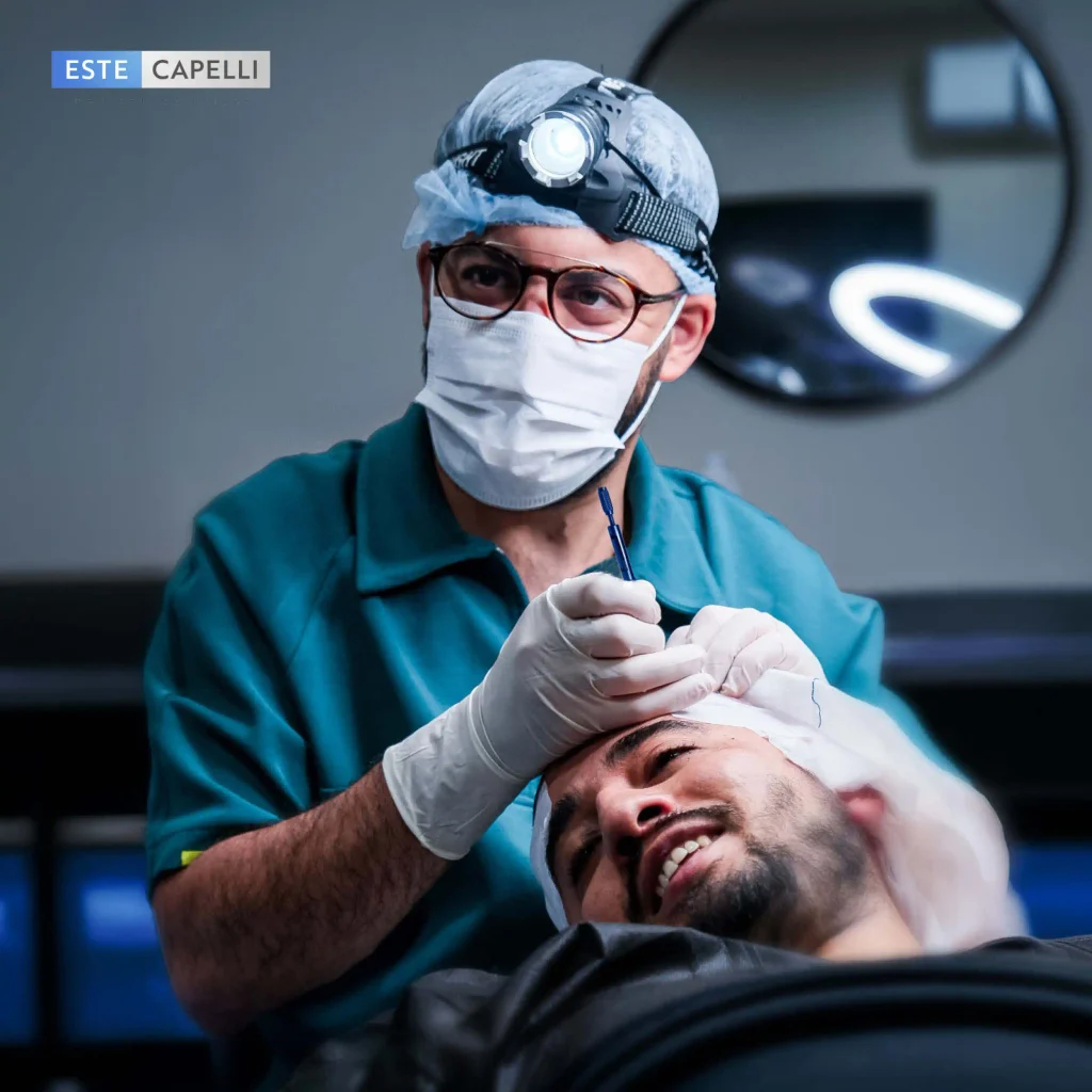 Hair transplant surgeon vs technician roles during an FUE procedure in Istanbul