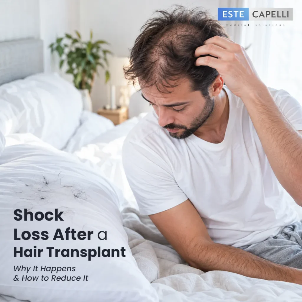 Shock loss after a hair transplant timeline from week 2 shedding to final result at 12 to 18 months
